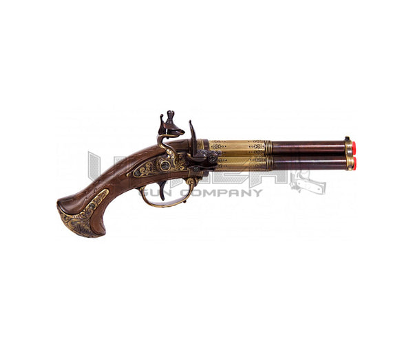 Revolving 2 Barrel Flintlock Pistol, France 18th C. - 5309