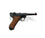 LUGER PARABELLUM P08 PISTOL GERMANY 1898, WOODEN HANDLE BLACK BARREL 25.5CM MODEL: 3/M-1143