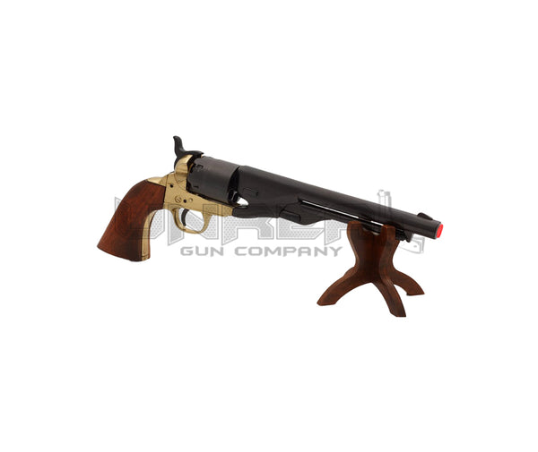 13.5 INCH CALIBER .44 AMERICAN CIVIL WAR ARMY REVOLVER, USA 1860 WOODEN HANDLE BLACK BARREL 37CM MODEL: 3/1007/L