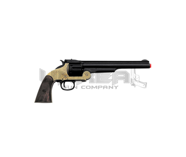 CALIBER .45 SCHOFIELD REVOLVER, USA 1869 WOODEN HANDLE BLACK BARREL 36CM MODEL: 3/1008/L